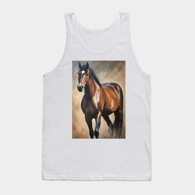 Horse Oil Painting Art Tank Top by Art-Jiyuu